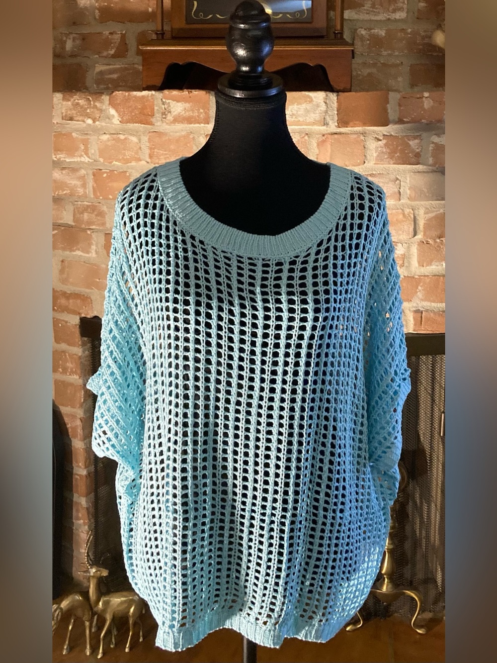 Dokotoo Women’s Open-Weave Crewneck Sweater/Swimsuit Cover-up